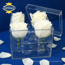 Jinbao Custom clear acrylic box rose gift acrylic packaging box for flowers